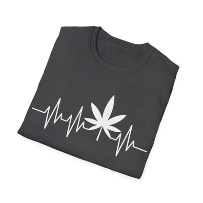 Funny Weed Cannabis Marijuana Leaf Heartbeat Stoner Tie Dye T-Shirt For Men Women T-Shirt