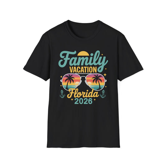 Funny Family Vacation Florida 2026 Florida Group Summer Trip T-Shirt For Men Women