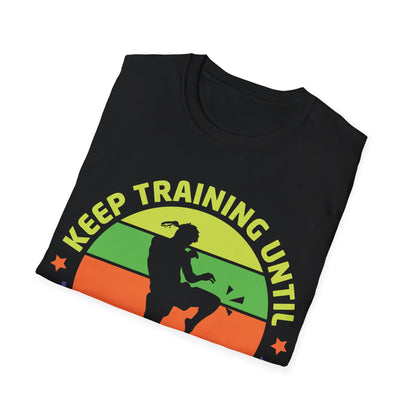 Funny Keep Training Until The Belt Turns Black Karate T-Shirt For Men Women Kids T-Shirt