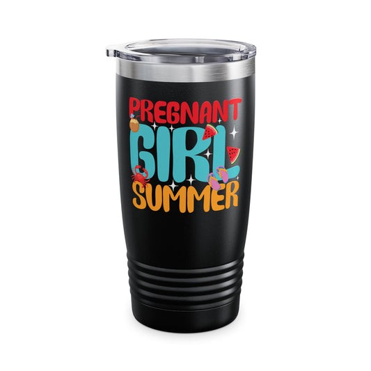 Groovy Pregnancy Reveal Pregnant Girl Summer Tumbler For Baby Shower Tumbler