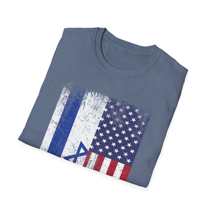 Israeli American USA Flag T-Shirt Pride Israel USA Shirt For Mwn Women