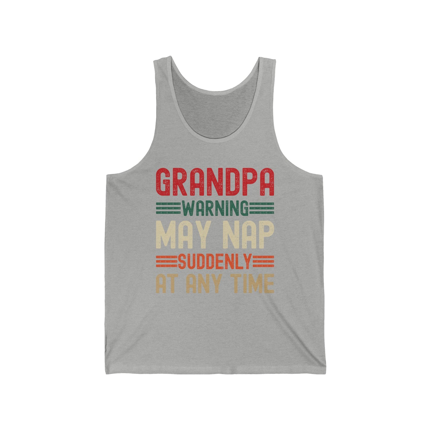 Funny Mens Grandpa Warning May Nap Suddenly At Any Time Vintage Father Day Tank Top