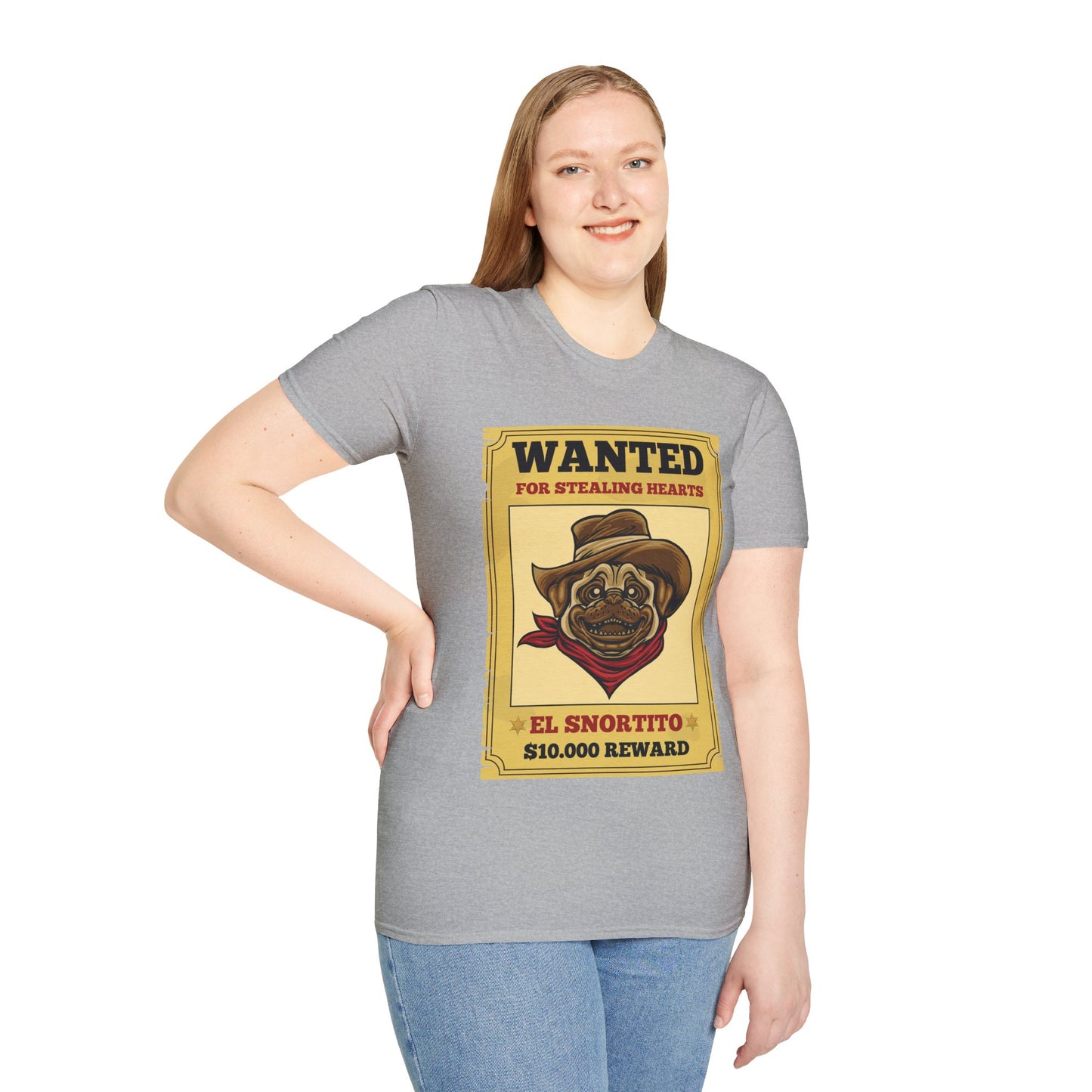 Vintage Pug Wanted Poster Cute Western Cowboy Funny Pug Dog T-Shirt For Men Women T-Shirt