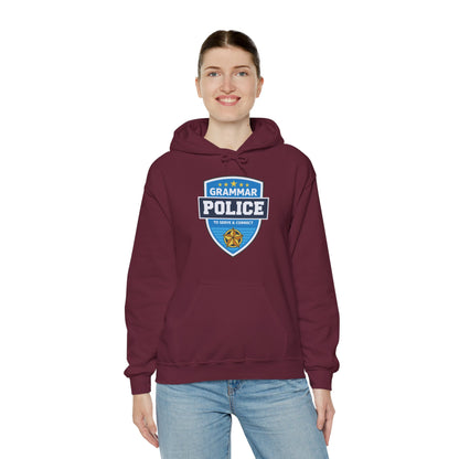 Grammar Police Badge To Serve and Correct Teacher Student Hoodie For Men Women