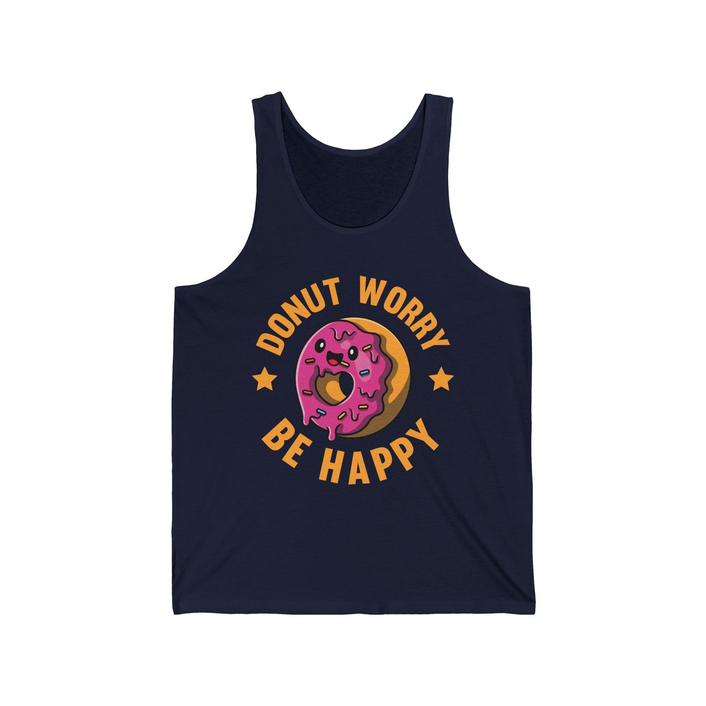 Funny Donut Worry Be Happy Foodie Donut Lovers Tank Top For Men Women Tank Top