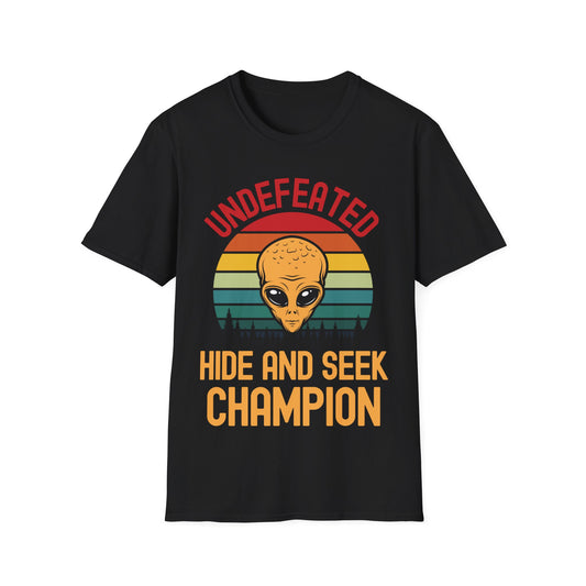 Alien Area 51 Hide and Seek Champion Fun Run Funny T-Shirt