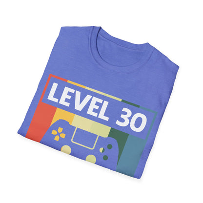 Funny Level 30 Unlocked Video Gamer Gaming 30th Birthday T-Shirt for Men Women