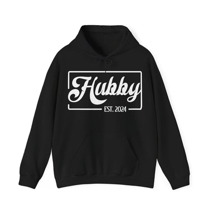 Hubby Est 2024 Just Married Honeymoon Wedding Couples Hoodie For Men Hoodie