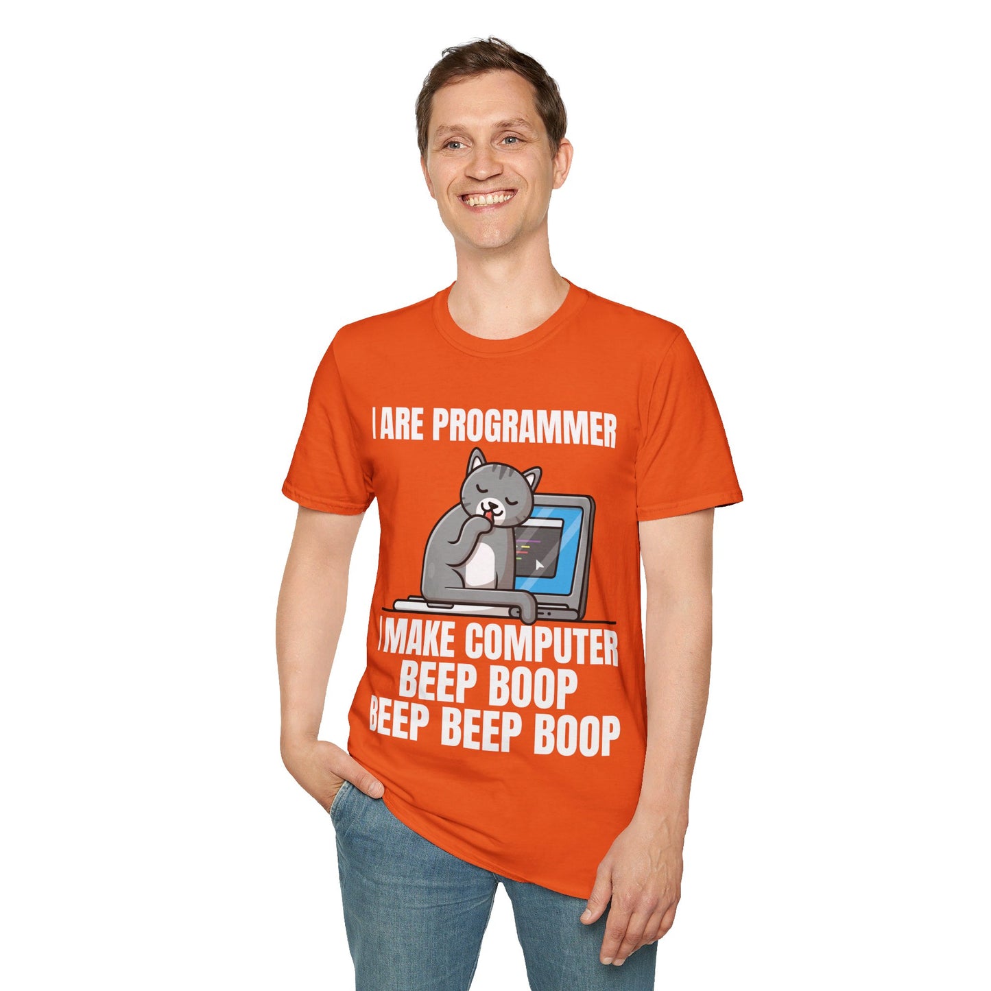 Funny I Are Programmer I Make Computer Beep Boop Cute Cat T-Shirt For Men Women T-Shirt