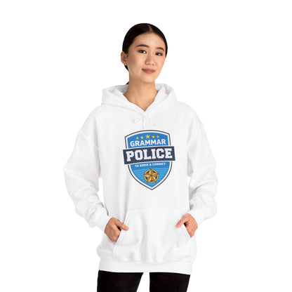 Grammar Police Badge To Serve and Correct Teacher Student Hoodie For Men Women