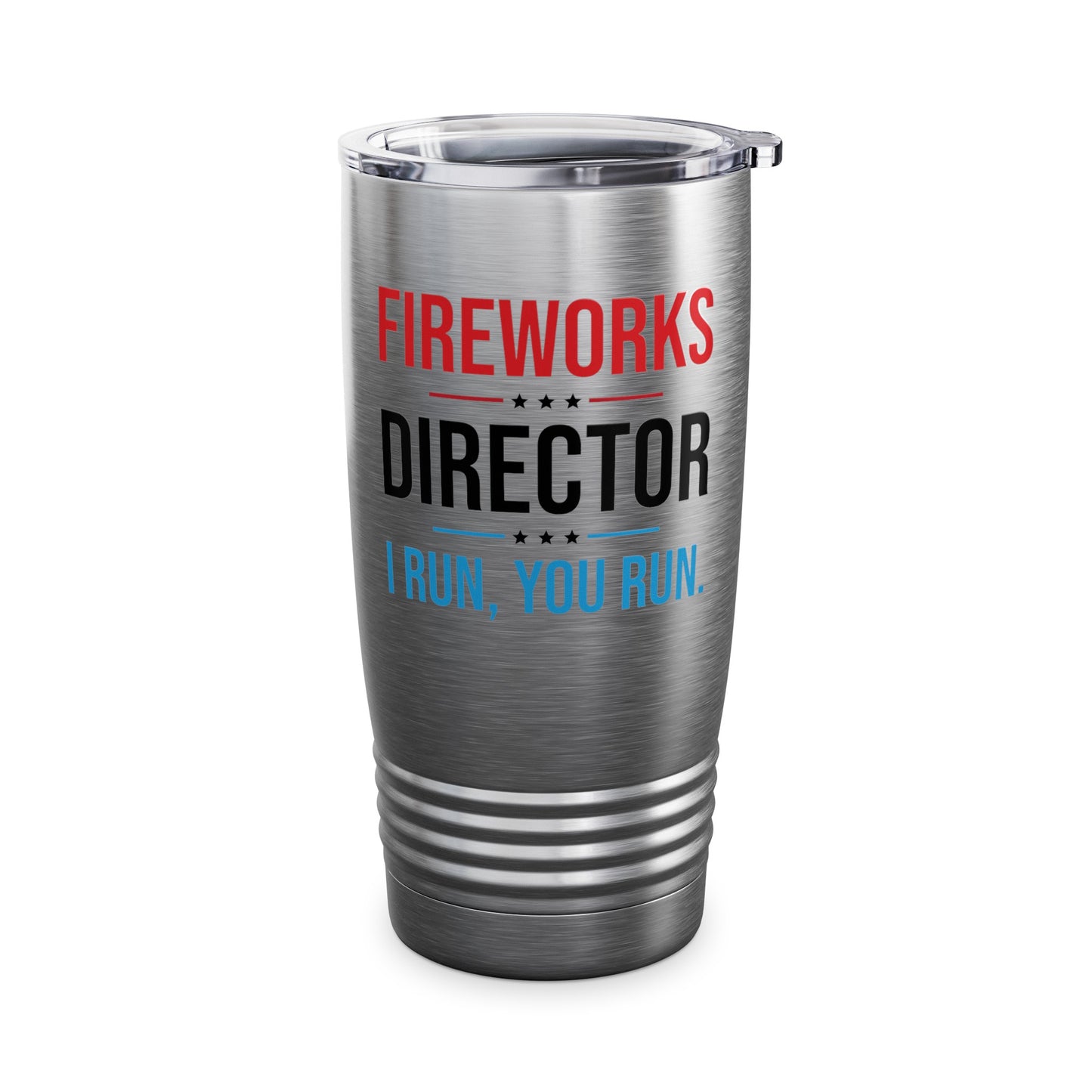 Funny Fireworks Director I Run You Run 4th Of July Retro Tumbler For Men Women