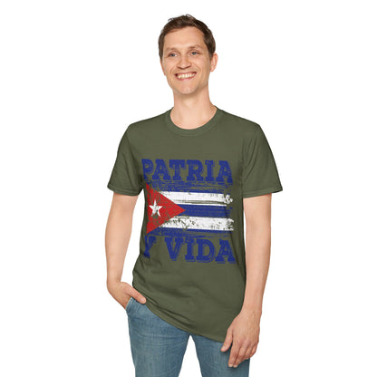 Cuba Patria y Vida Flag Distressed Vintage Cuban Flag T-Shirt For Men Women