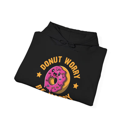 Funny Donut Worry Be Happy Foodie Donut Lovers Hoodie For Men Women Hoodie