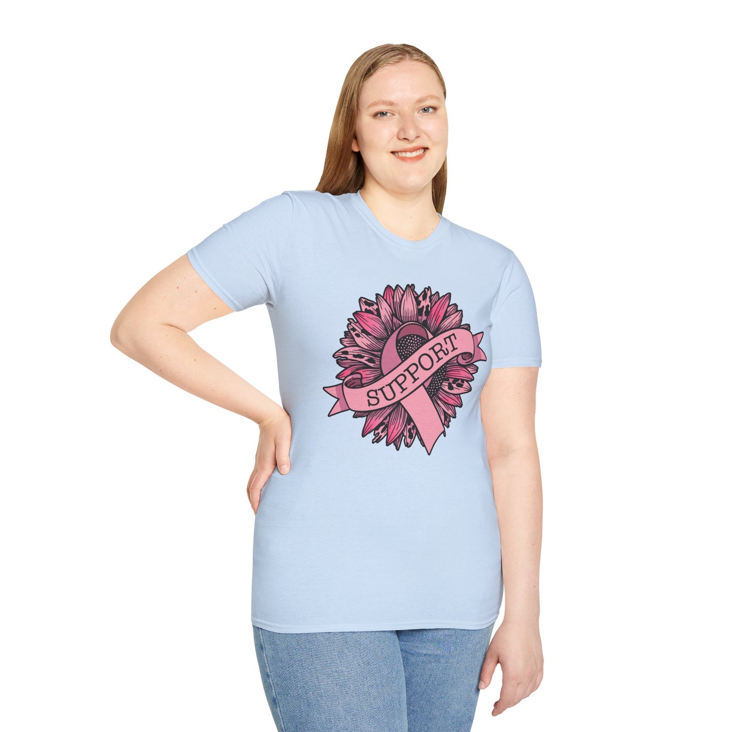 Sunflower Pink Breast Cancer Awareness Women Warrior T-Shirt For Men Women