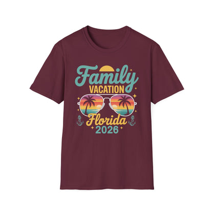 Funny Family Vacation Florida 2026 Florida Group Summer Trip T-Shirt For Men Women