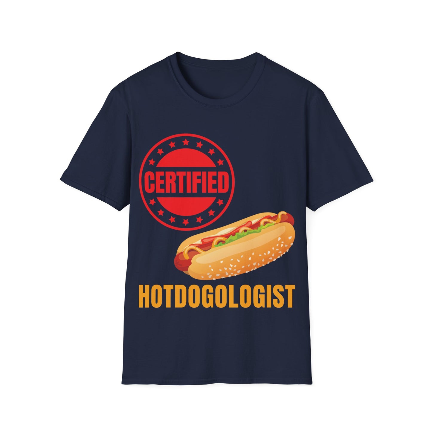 Certified Hotdogologist Hotdog Cool Sausage Hot Dog Lover T-Shirt For Men Women T-Shirt