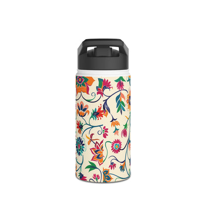 Fiesta Fiesta White Pattern Stainless Steel Water Bottle with Twist-on Lid and Double-Wall Vacuum Insulation