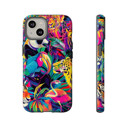 Animal Collage Pattern iPhone 13 14 15 16 Pro Max Plus Case Wireless Charging Compatible Tough Cases Protection, Magnetic Phone Case for iPhone Classic Series