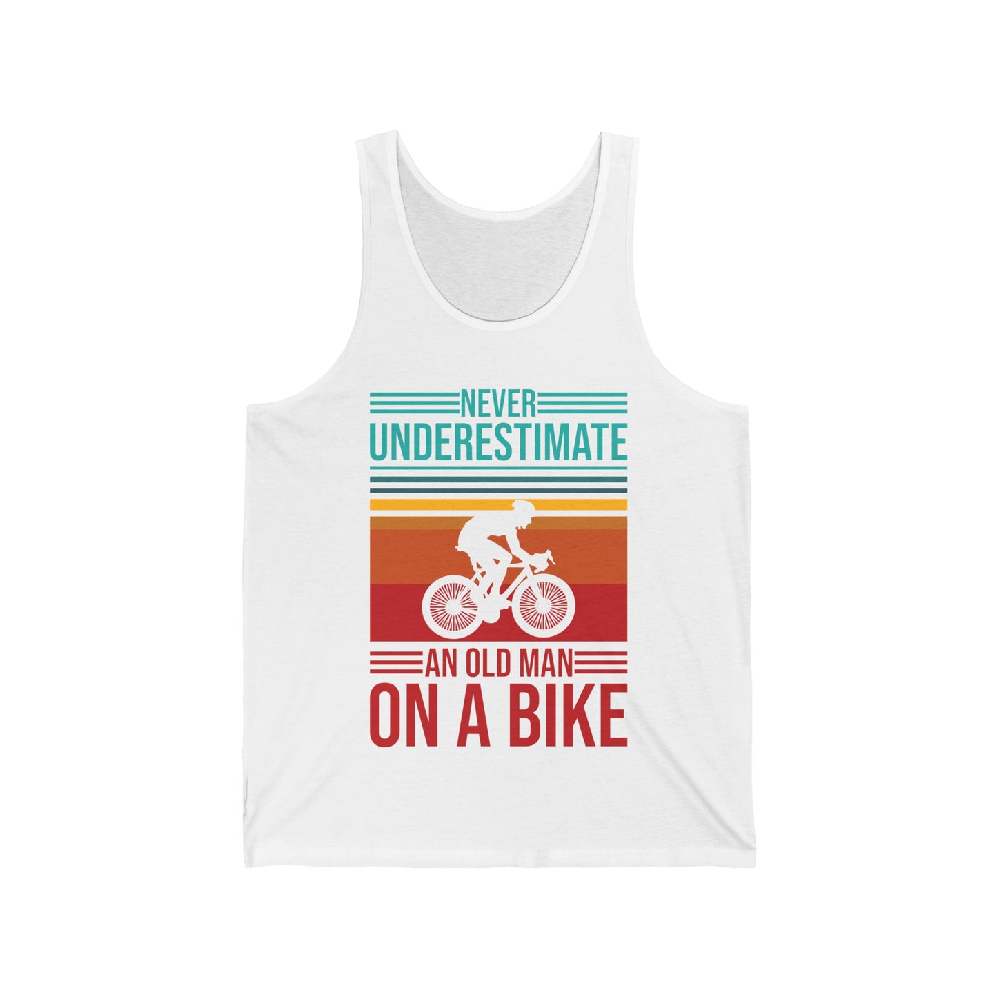 Men's Never Underestimate An Old Man On A Bike Grandpa Grandfather Tank Top Men Women