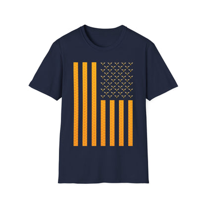 American Flag Honeycomb Honey Bee Beekeeping Beekeeper Birthday T-Shirt For Men