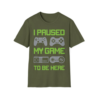 Funny I Paused My Game to Be Here Kids Tshirt Gamer Gaming Top Man Woman