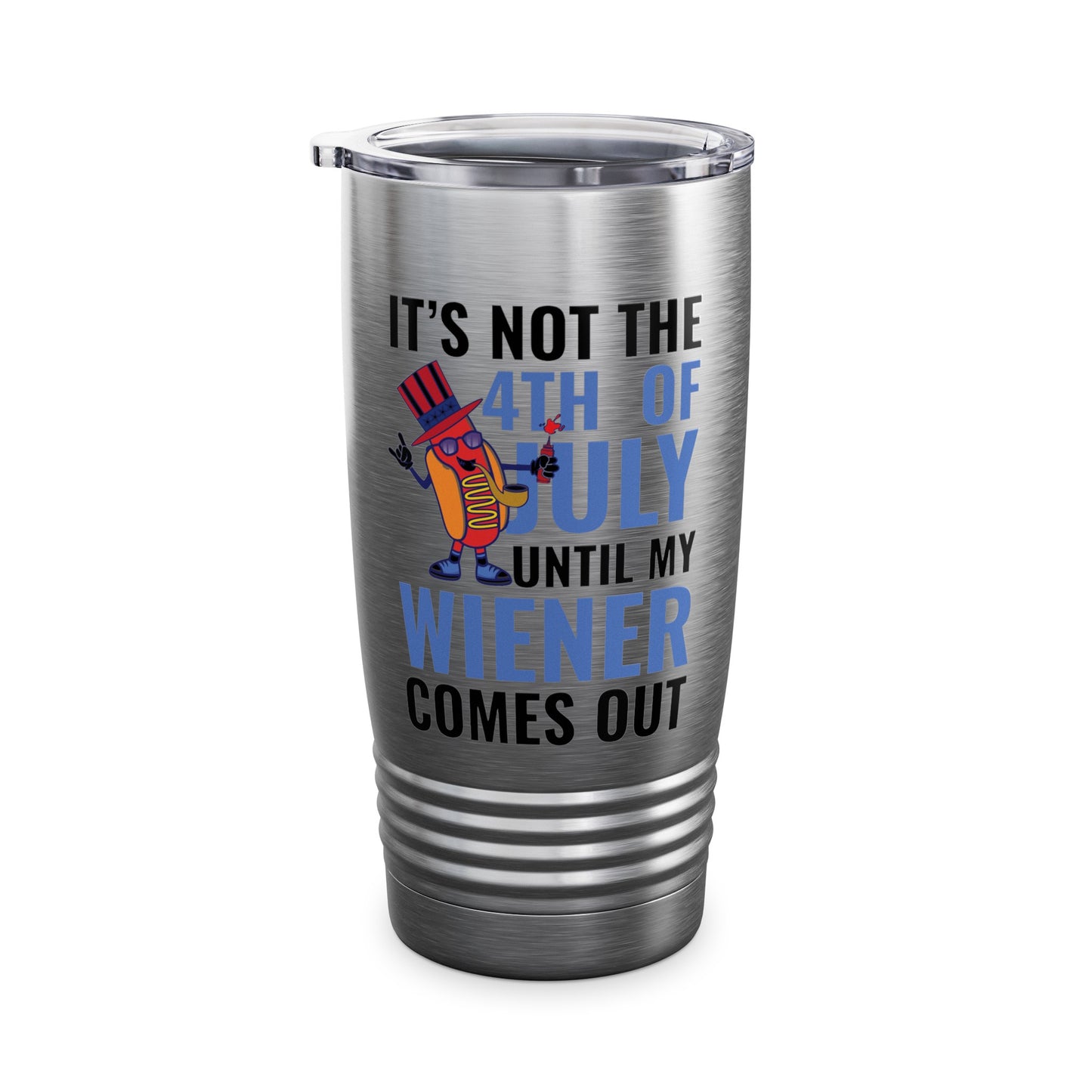 Funny 4th of July Hot Dog Wiener Comes Out Adult Humor Gift Tumbler