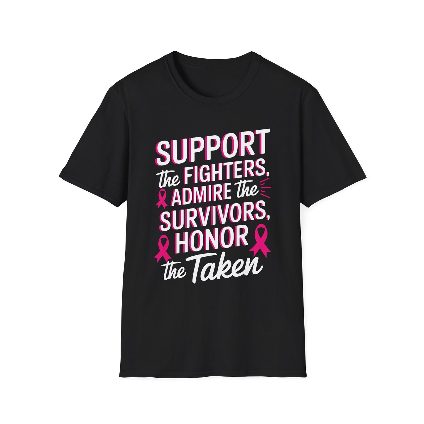 Breast Cancer Awareness Support Fighters Admire Survivors T-Shirt For Men Women