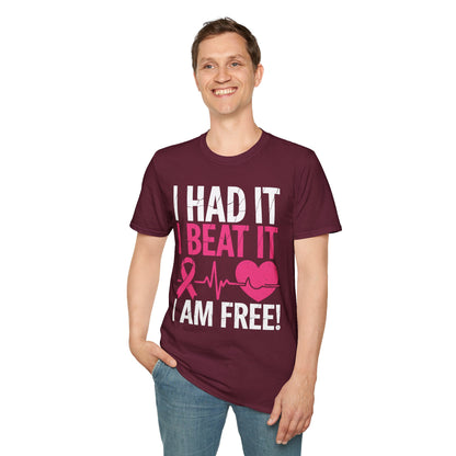 Funny I Had It I Beat It I Am Free Breast Cancer Survivor T-Shirt For Men Women