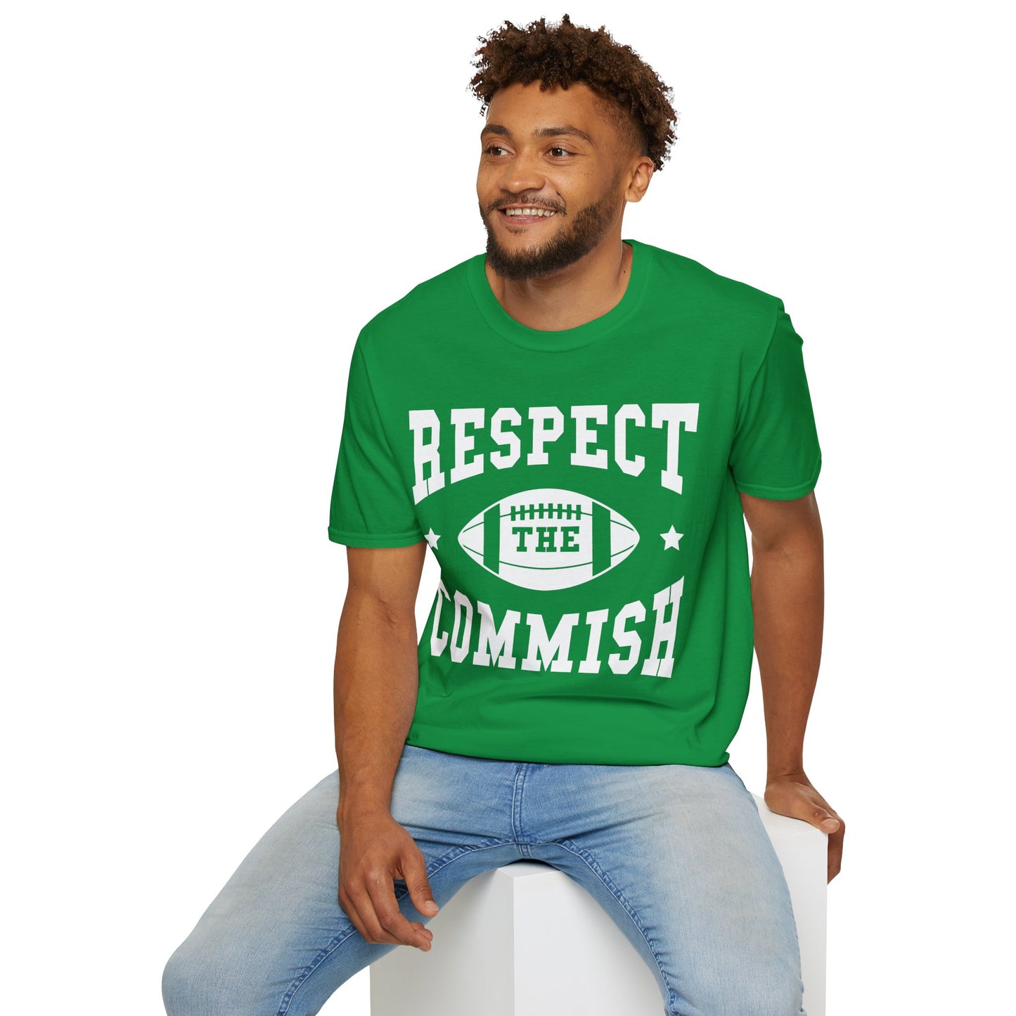 Funny Respect The Commish Fantasy Football Champ Top Best Ever Commish T-Shirt Men Women