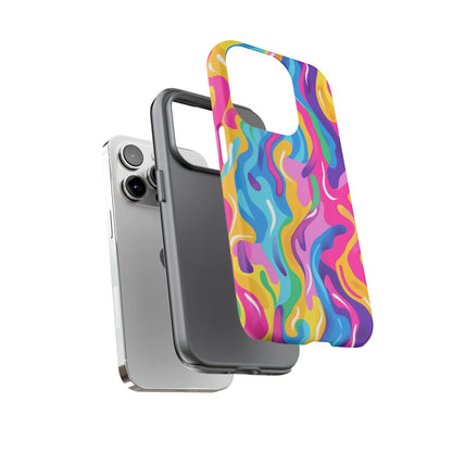 Rainbow Splash Pattern iPhone iPhone 13 14 15 16 Pro Max Plus Case Wireless Charging Compatible Tough Cases Protection, Magnetic Phone Case for iPhone Classic Series