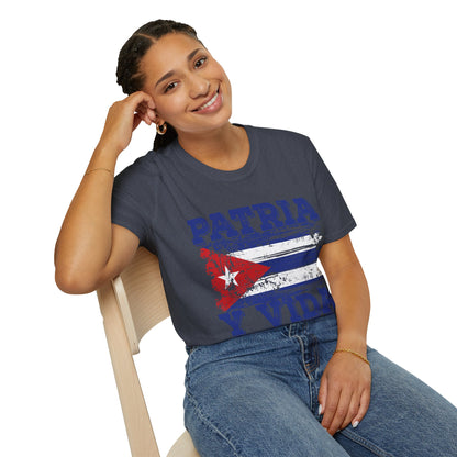 Cuba Patria y Vida Flag Distressed Vintage Cuban Flag T-Shirt For Men Women