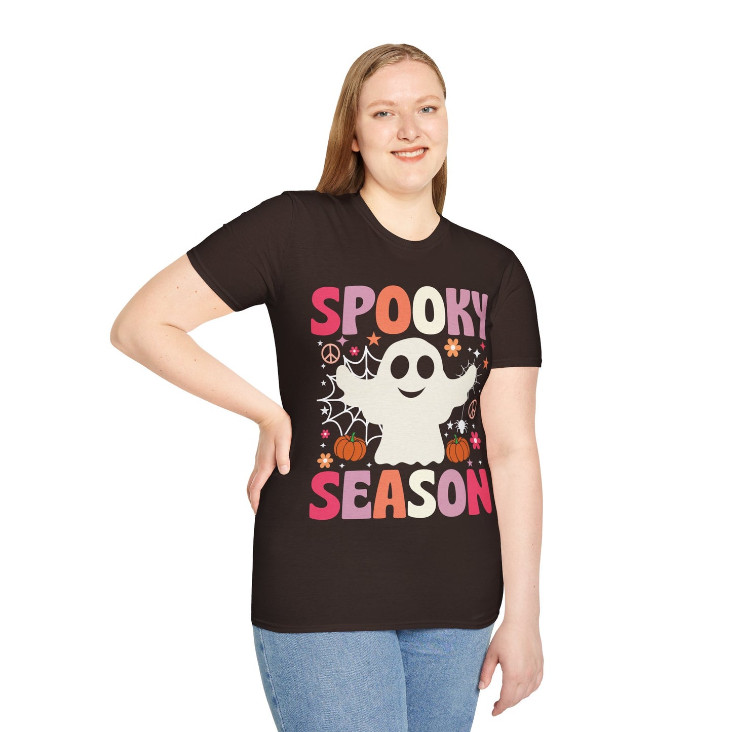 Groovy Spooky Season Cute Ghost Pumpkin Halloween T-Shirt For Men Women Kids