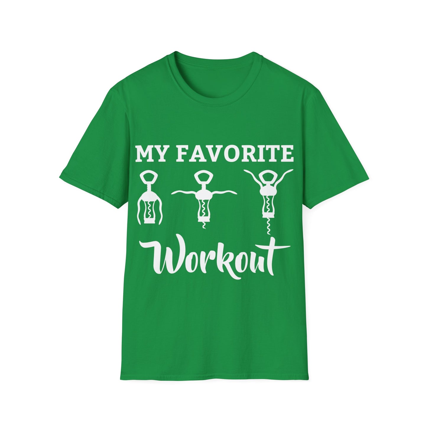 Funny My Favorite Workout Wine Lover Shirt Womens Exercise Tshirt