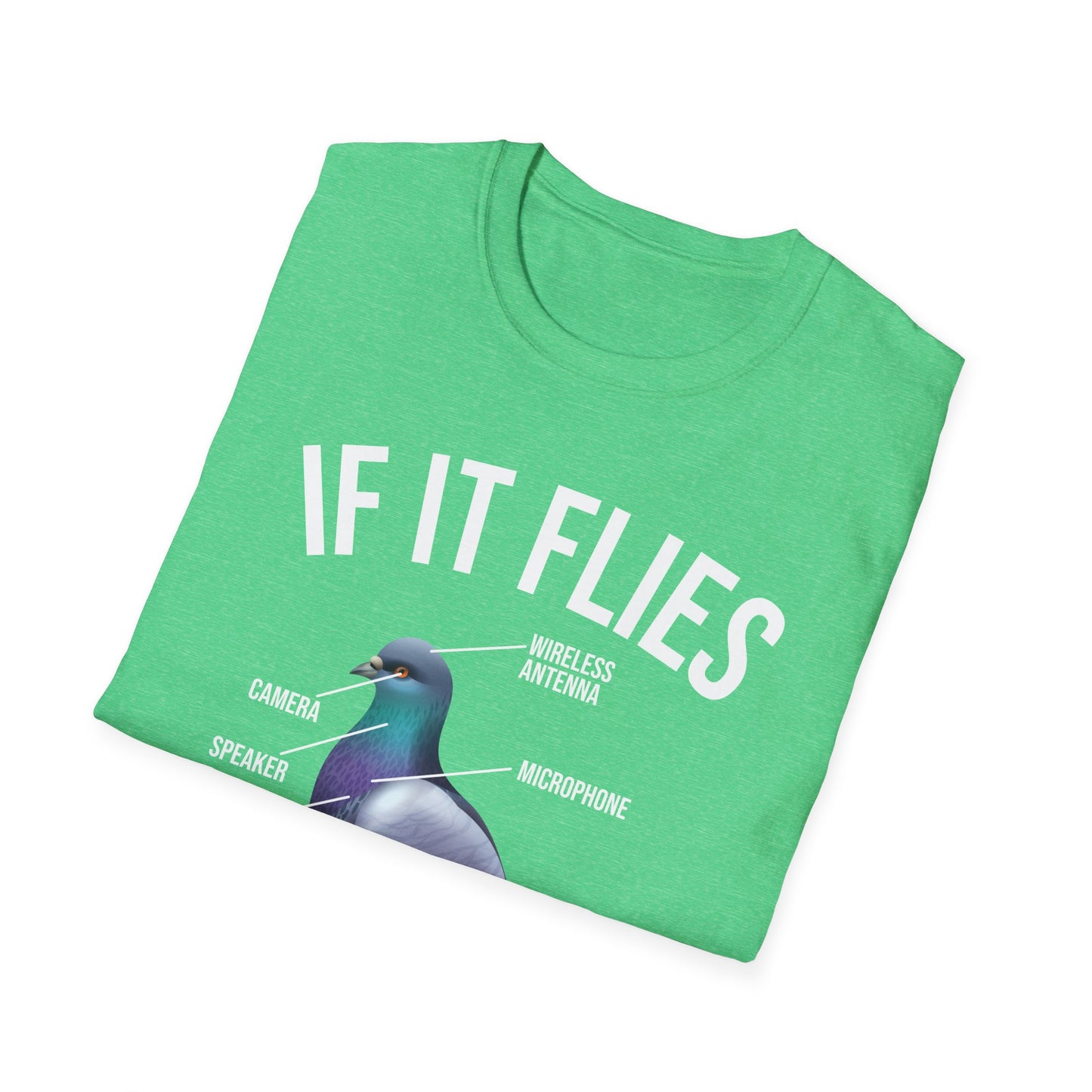 Funny If It Flies It Spies Pigeon Anatomy Bird aren't Real T-Shirt Men Women
