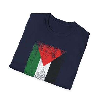 Distressed  Palestine Flag I love Palestine Gaza Vintage T-Shirt For Men T-Shirt