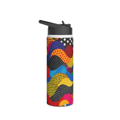 Pop Art Punch Vibrant Pattern Stainless Steel Water Bottle with Twist-on Lid and Double-Wall Vacuum Insulation