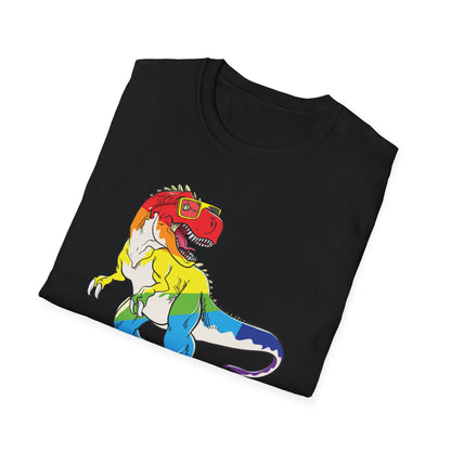 Allysaurus Dinosaur In Rainbow Flag For Ally LGBT Pride Gift T-Shirt