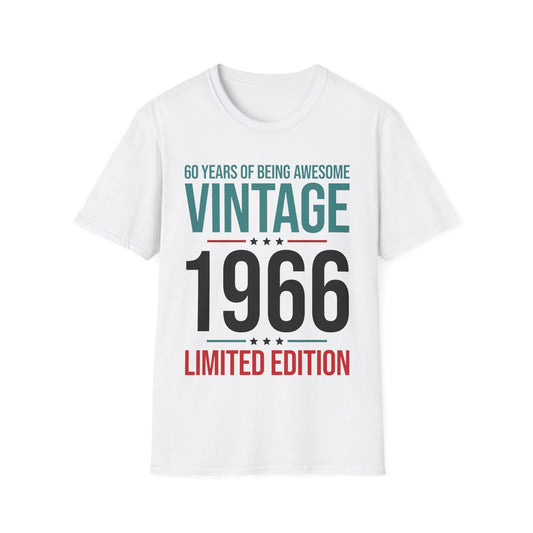 60 Year Old Gifts Vintage 1966 60 Years Awesome 60th Birthday T-Shirt