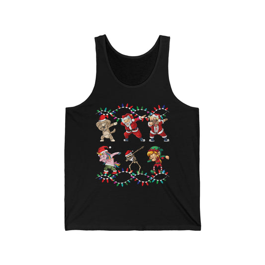 Christmas Dabbing Santa Elf Unicorn and Friends Boys Kids Dab Xmas Tank Top Men Women