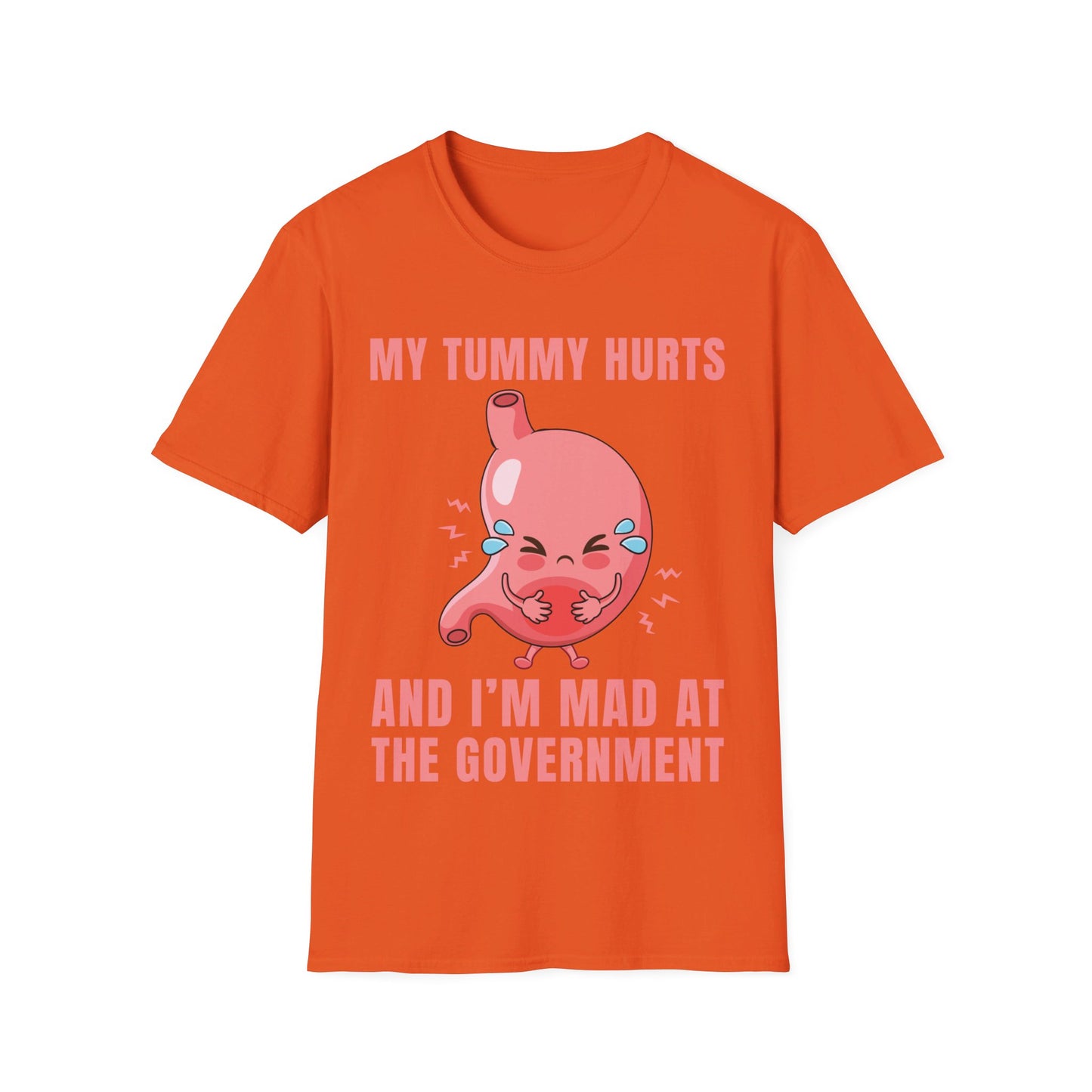 Funny My Tummy Hurts And I'm MAD At The Government Meme Sarcastic T-Shirt