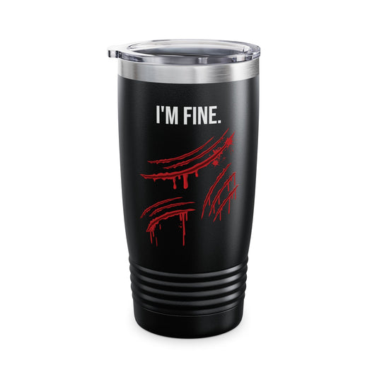 Tiger Claws I'm Fine Bloody Zombie Scary Halloween Costume Tumbler Men Women