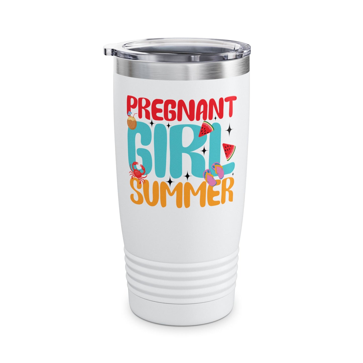 Groovy Pregnancy Reveal Pregnant Girl Summer Tumbler For Baby Shower Tumbler