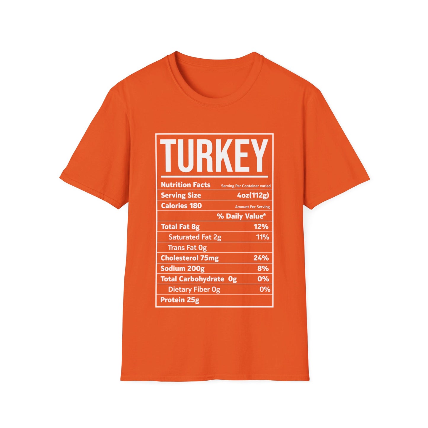 Turkey Nutrition Facts Funny Family Matching Thanksgiving Christmas T-Shirt For Men Women