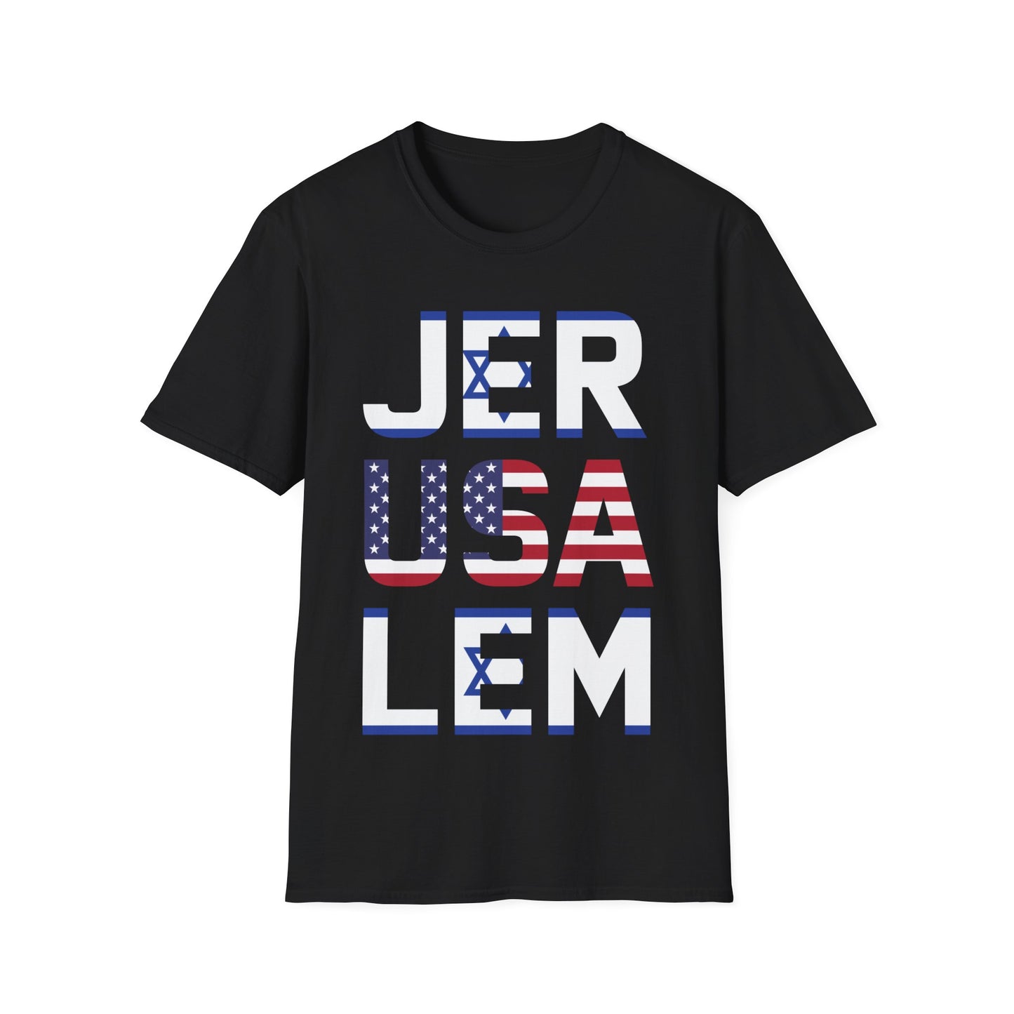 Jerusalem City USA Israel Flag Jewish Support Jerusalem T-Shirt for Men Women