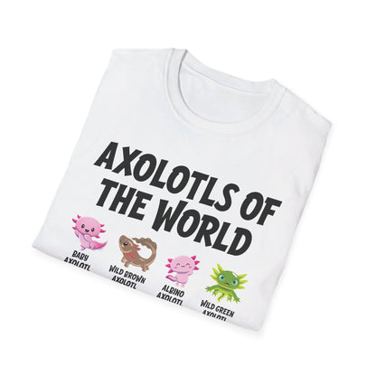 Funny Axolotls Of The World Cute Kawaii Axolotl T-Shirt For Men Women T-Shirt