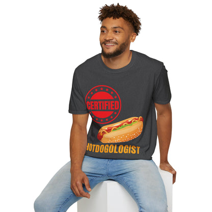 Certified Hotdogologist Hotdog Cool Sausage Hot Dog Lover T-Shirt For Men Women T-Shirt