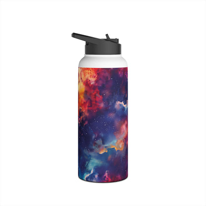 Galaxy Vibrant Pattern Stainless Steel Water Bottle with Twist-on Lid and Double-Wall Vacuum Insulation