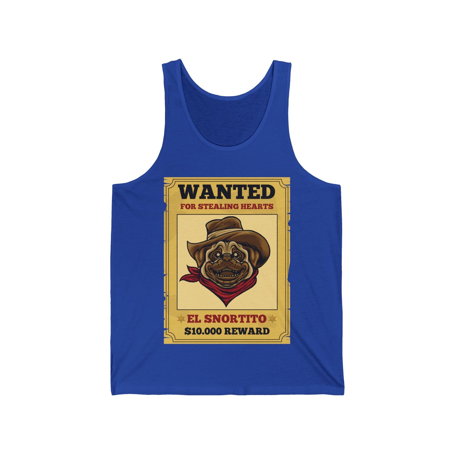Vintage Pug Wanted Poster Cute Western Cowboy Funny Pug Dog Tank Top For Men Women Tank Top