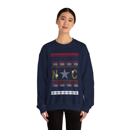 I Love North Carolina Christmas Santa, Reindeer Funny Ugly Christmas Jumper Sweatshirt