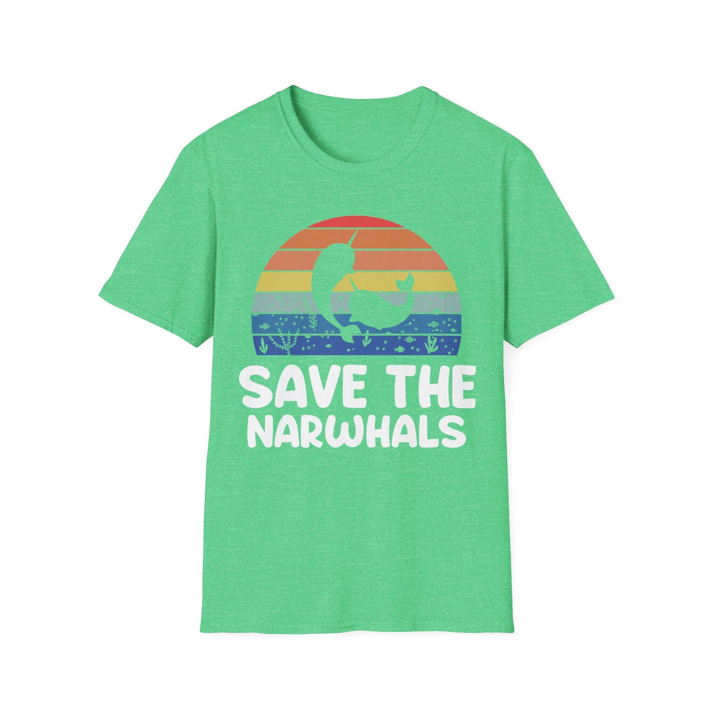 Funny Save The Narwhals Retro Narwhals T-Shirt Men Women